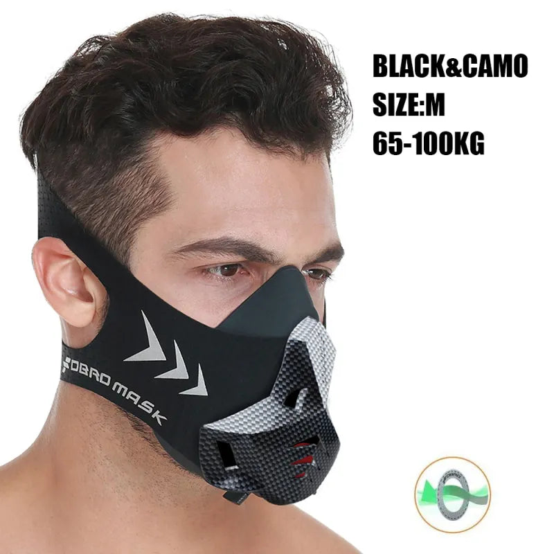 Adjustable 6-Level Training Mask for Endurance & Breathing Resistance.