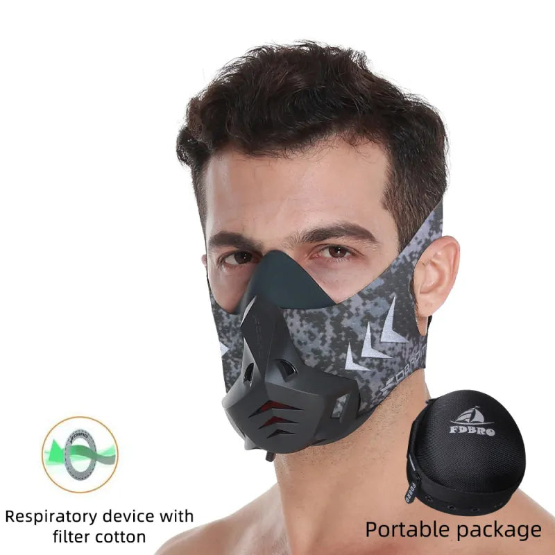 Adjustable 6-Level Training Mask for Endurance & Breathing Resistance.
